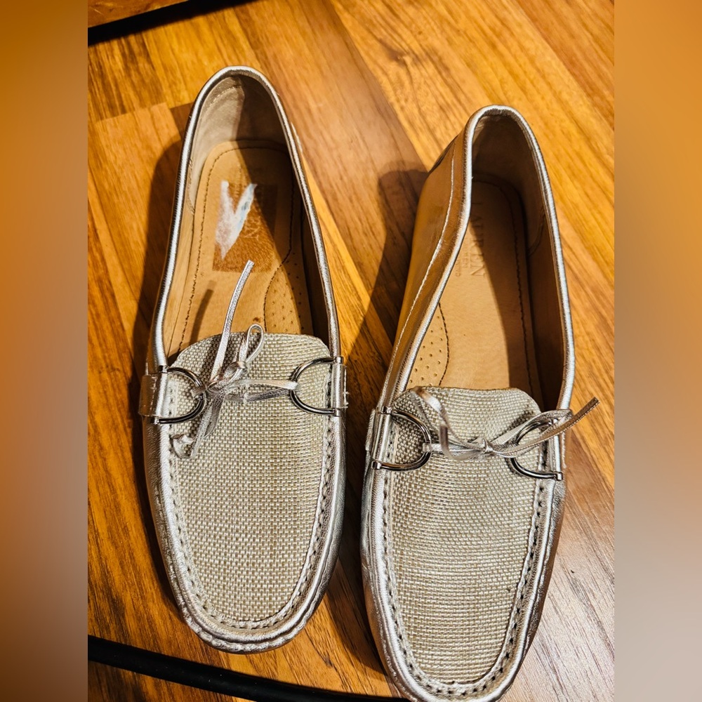 Ralph Lauren silver loafers 9.5